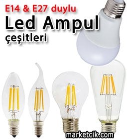 E14 E27 Led Ampul Çeşitleri - marketcik.com